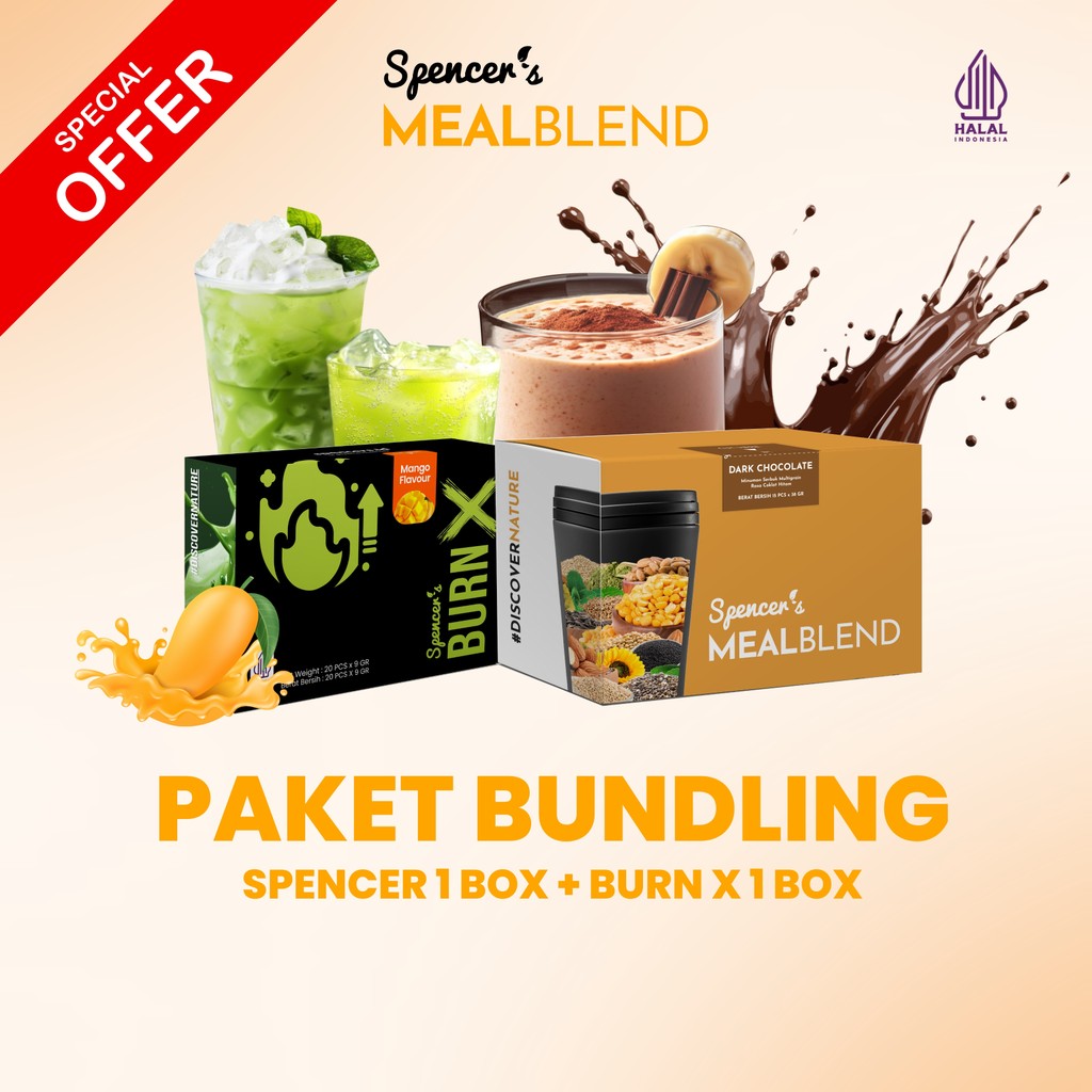 

Spencer Meal blend Multigrain PAKET 1 BOX Diet Food + Burn x Fat Burner