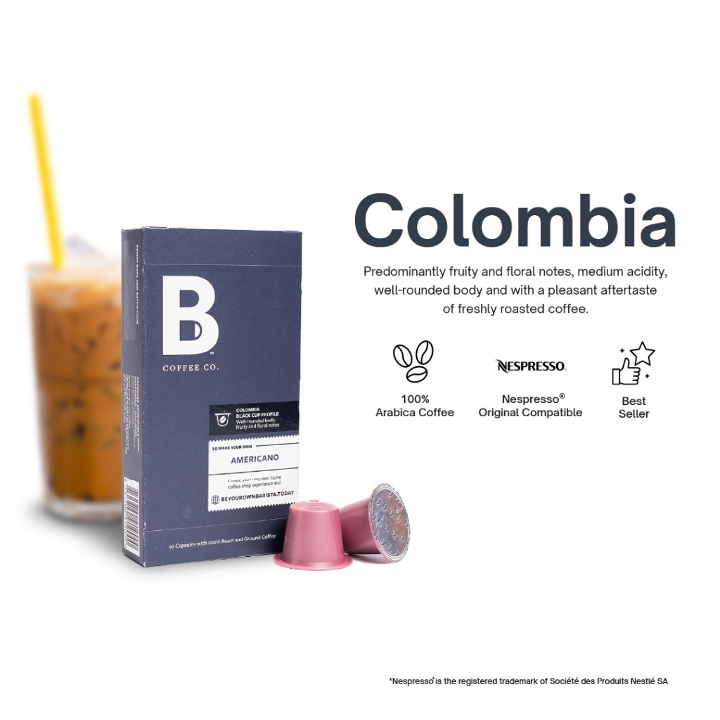 

JAMIN MURAH !!!B Coffee Co. Colombia Americano Kopi Kapsul Nespresso Compatible Coffee Capsule(BISA LANGSUNG ORDER)