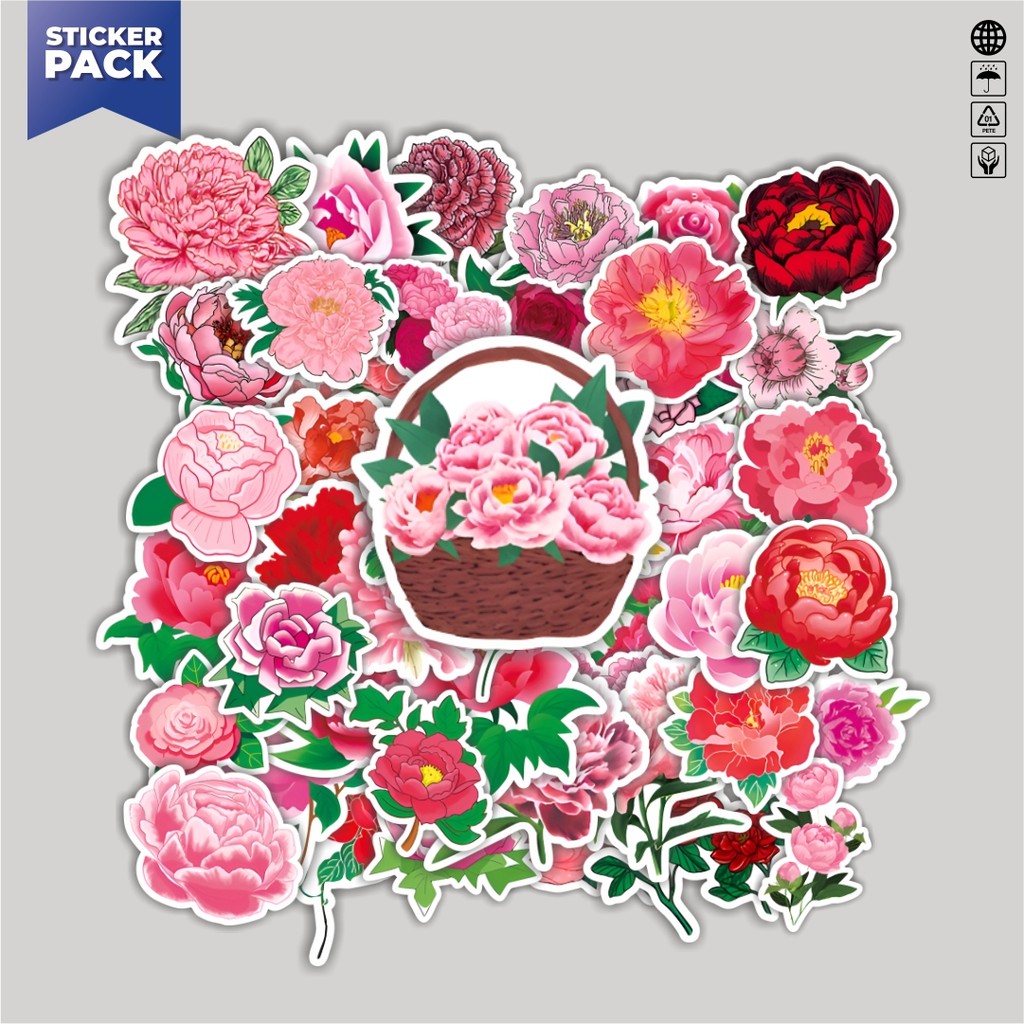 

[100PCS]Stiker Pack Stiker Red Flower [Bunga Merah] Aesthetic Vinyl Anti Air Dekorasi Sticker Laptop Buku Journal Koper Helm Casing HP Gitar Helm Skateboard