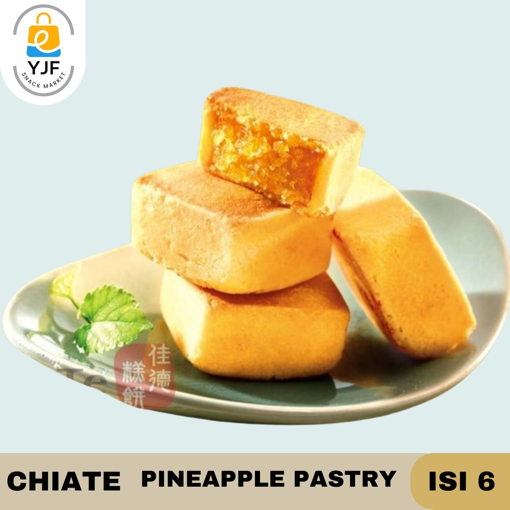 

ChiaTe Nastar Taiwan / Chia Te / Pineapple Pastry/ Egg Yolk / Nougat Green Onion / Walnut isi 6 Pcs Import Taiwan