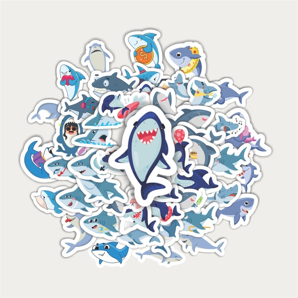 

Sticker Pack Hewan Ikan Hiu | Sticker TUMBLR | Stiker LAPTOP KOPER HELM