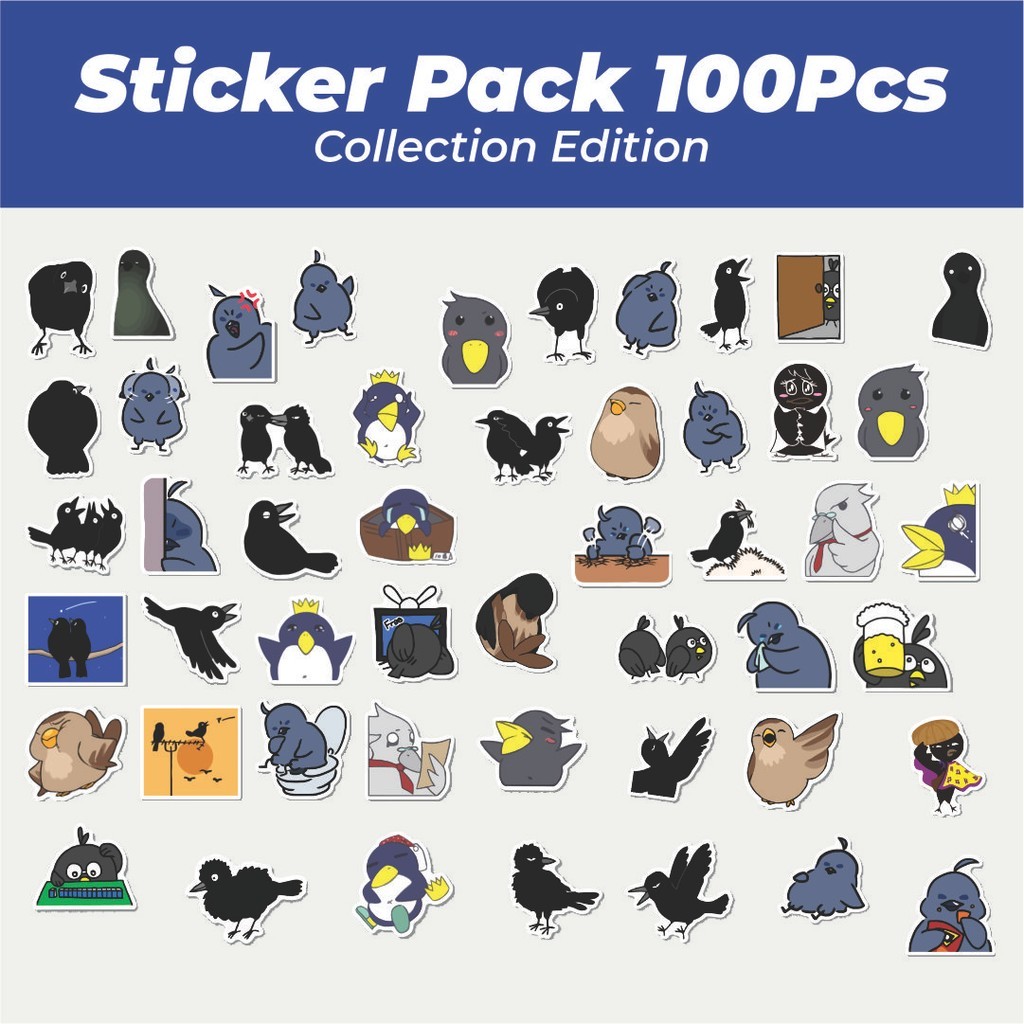 

Hot Stiker Burung Gagak Lucu Anti Air Stikers Berperekat Waterproof Sticker Decal Buat Motor Helm Buku Journal Koper Casing HP Laptop Botol Minum