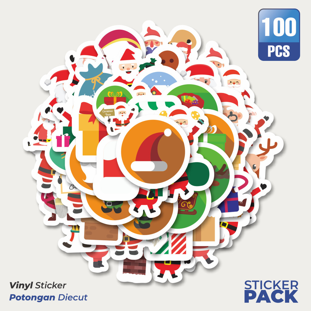 

Stiker Vinyl Stiker Perayaan Natal V2 Waterproof Aesthetic- Untuk Laptop, Motor, dan Helm - Paper Stationery Pack