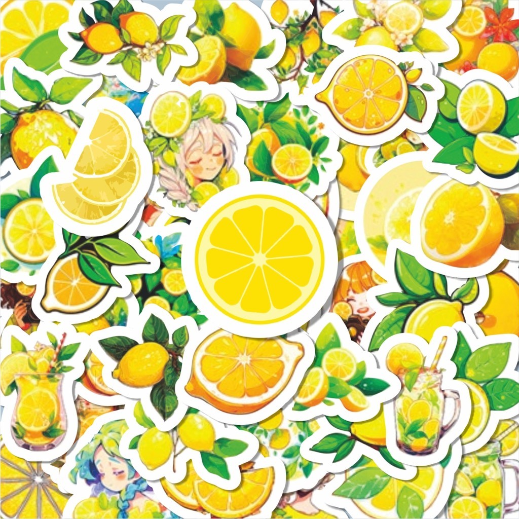 

100PCS Lucu Stiker Buah Lemon Stiker Aesthetic Stiker Anti Air Stikers Berperekat Waterproof sticker decal buat Motor Helm Buku Journal Koper Casing HP Laptop Botol Minum Hadiah anak