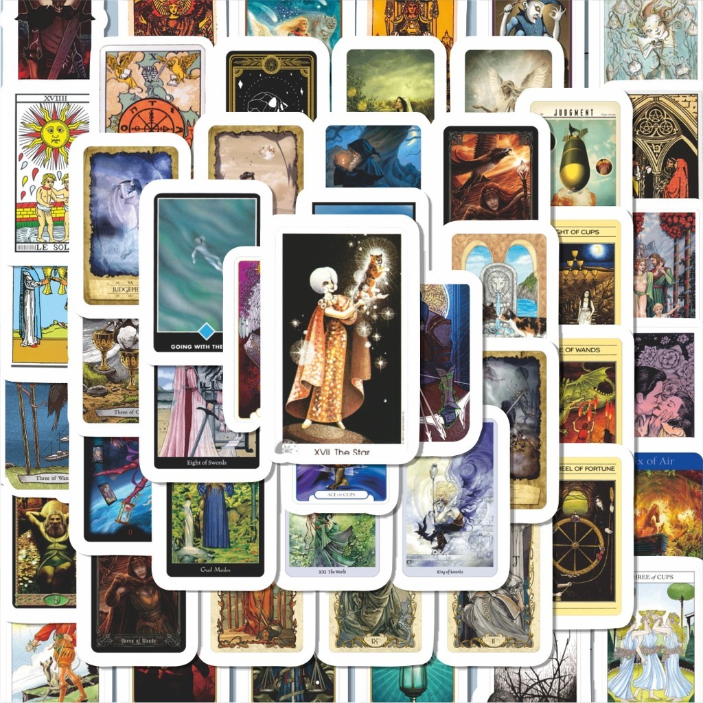 

100PCS Lucu Sticker Ramalan Tarot Terror Stiker Aesthetic Stiker Anti Air Stikers Berperekat Waterproof sticker decal buat Motor Helm Buku Journal Koper Casing HP Laptop Botol Minum Hadiah anak