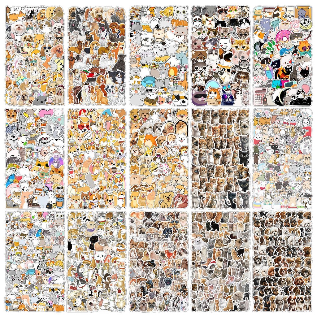 

50PCS /100pcs Cute Animal graffiti stickers Cat & Dog waterproof decorative stickers label for phone /computer notebook