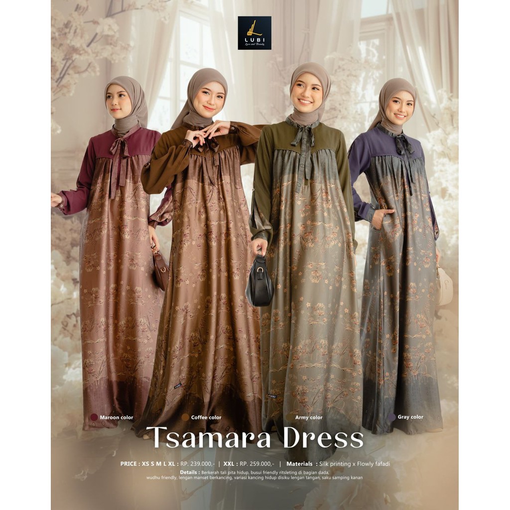 Tsamara Dress by Lubi (Gamis silky premium)