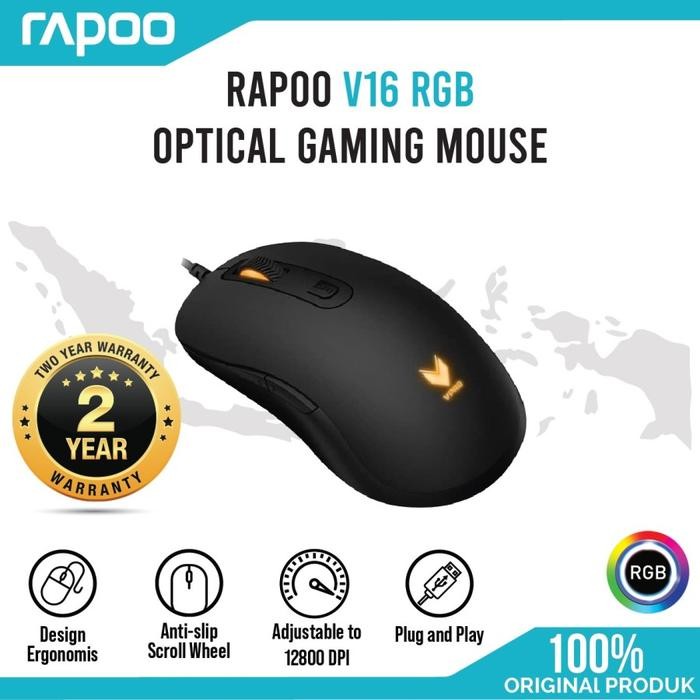 MOUSE RAPOO V16 RGB - USB Gaming Mouse
