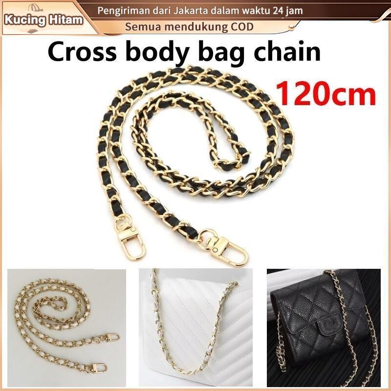 Metal Leather Bag Chain 120cm Rantai Tas Selempang Kulit