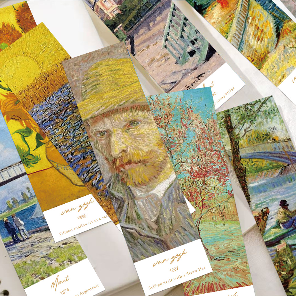 

30/60pcs Classic oil Painting bookmarks Oil Painting World Ledger book holder