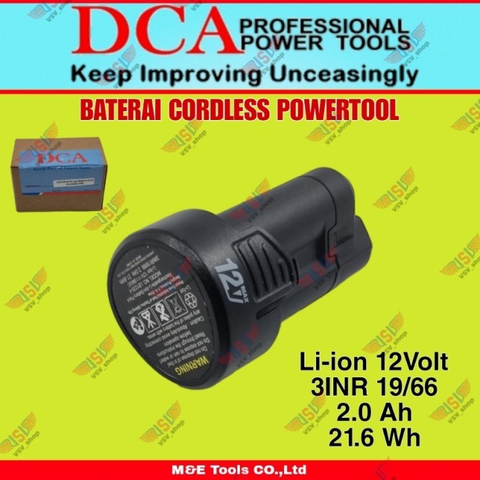 DCA Battery Lithium Cordless 12Volt Li-ion Baterai Cadangan Powertool