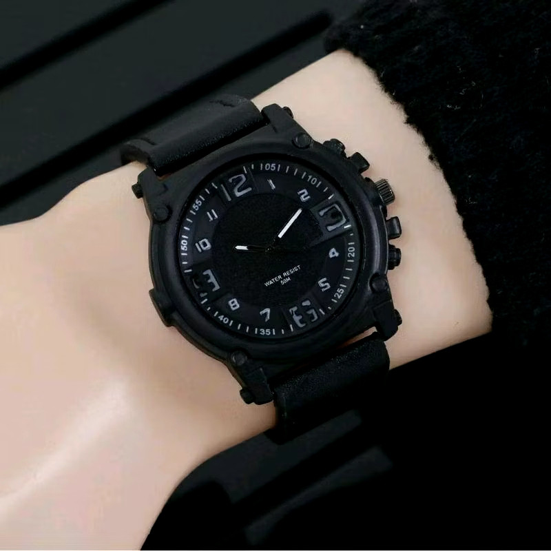 jam tangan pria JAM TANGAN PRIA TALI KULIT POLOS  KEREN MURAH KEKINIAN TERBARU