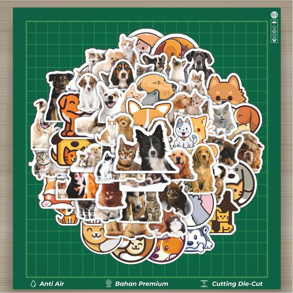 

HOT 50 PCS STIKER Stiker Hewan Cat & Dog [Kucing & Anjing] Stiker Fashion Cars Decal Dingin Kartu Album Custom Vinyl Anti Air- Sticker Aesthetic Buku Journal Koper Casing HP Tablet Laptop Helm Motor Botol Minum