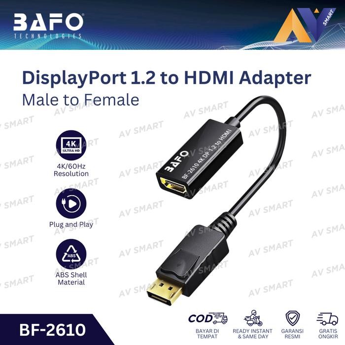 BAFO DisplayPort (DP) to HDMI Adapter Konverter Converter 4K BF-2610 BF2610