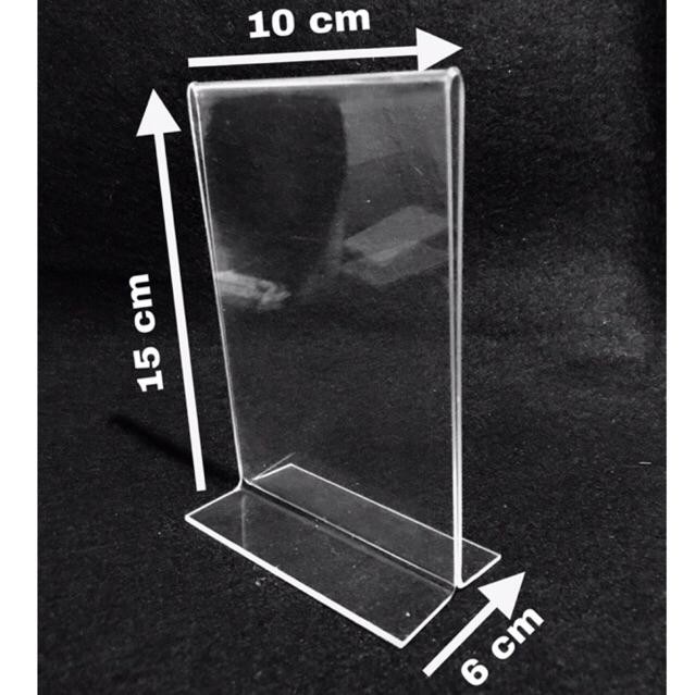 

A6 PT - Akrilik Tempat Bare/Qris/Brosur/Nomor Meja 15 x 10 cm Tebal 2mm Acrylic Stand - A6 PT