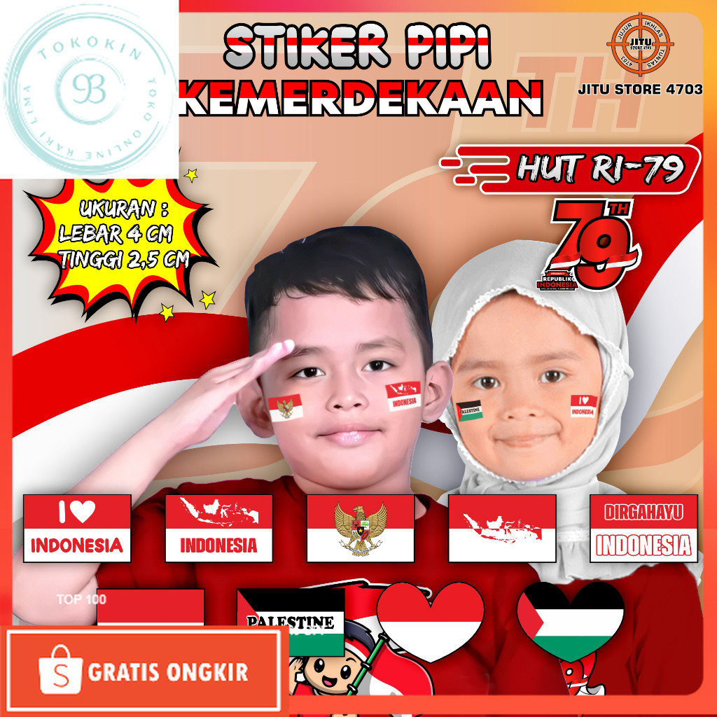 

Agustusan / STIKER PIPI KEMERDEKAAN HUT RI 17 AGUSTUS
