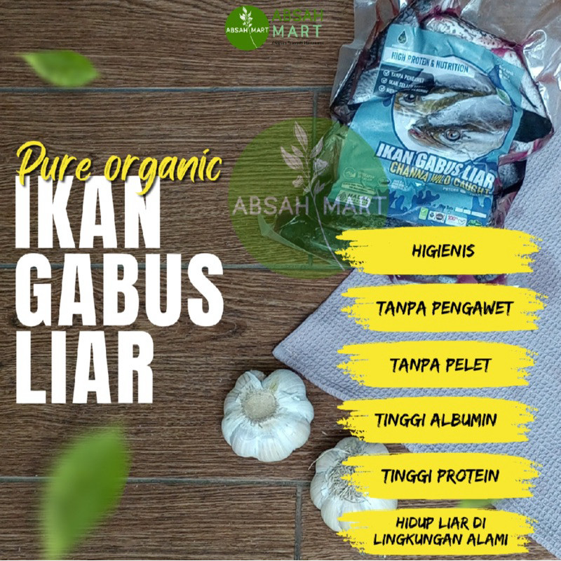 

ABSAHMART DEPOK Ikan Gabus Liar Wild organik Potong dan Fillet by Pure Organic
