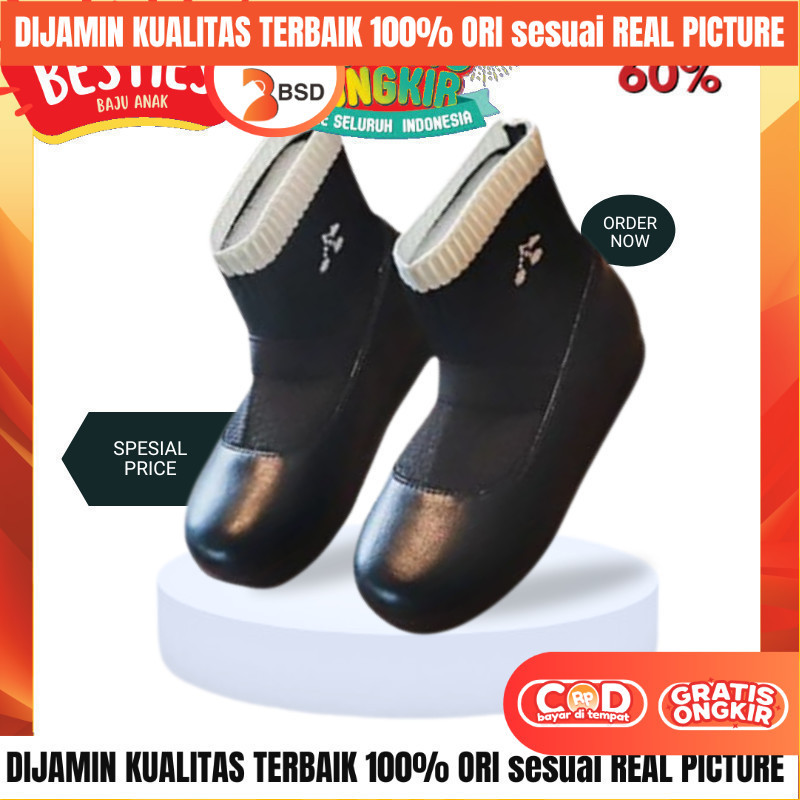 Sepatu boot Anak Perempuan Tinggi pantovel Fashion Kulit slip On resleting Usia TK SD