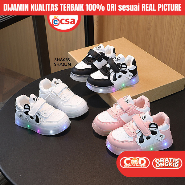 sepatu led anak perempuan lampu cewek cewe import sneaker lampu nyala sandal 1-4 Tahun Termurah