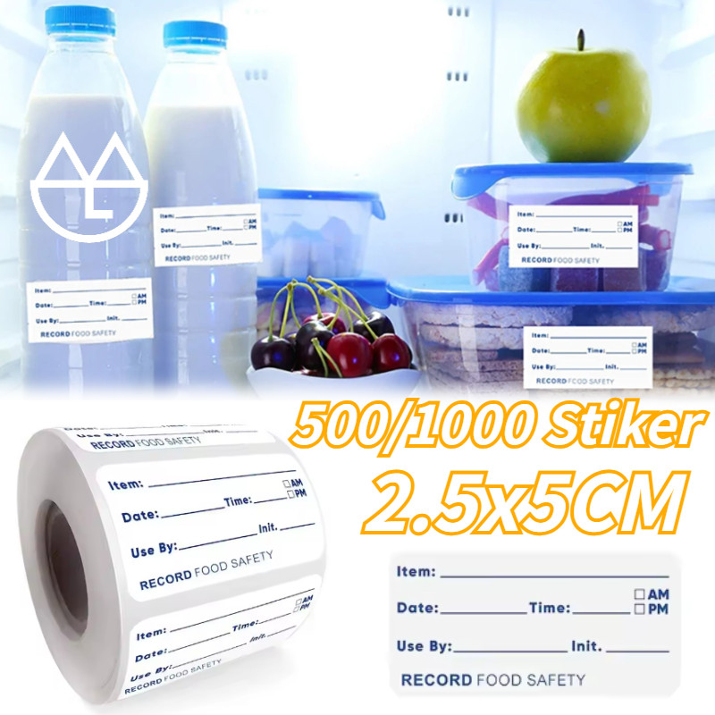 

500/1000PCS Roll Stiker Tanggal Kadaluwarsa Waterproof Stiker Expired Date Stiker Label Produk Food Storage Label