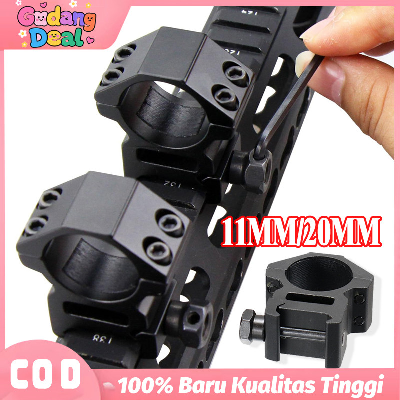 Mounting Teleskop Pendek Double Baut OD 25 Dudukan Teleskop Canon/Nikon  Rell 11 untuk Fotografi