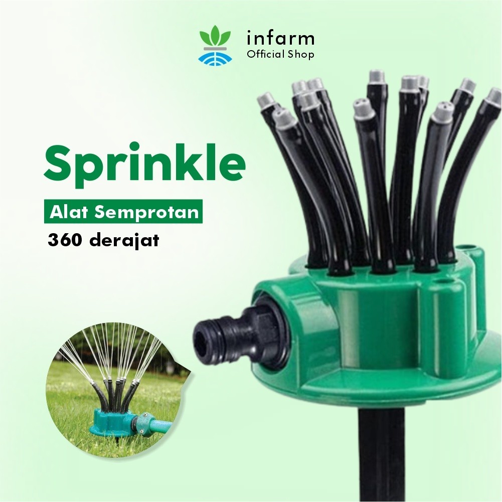 INFARM - Semprotan Taman 12 Kepala Otomatis Adjustable Garden Sprinkle Air Irigasi Tanaman Rumput Ke