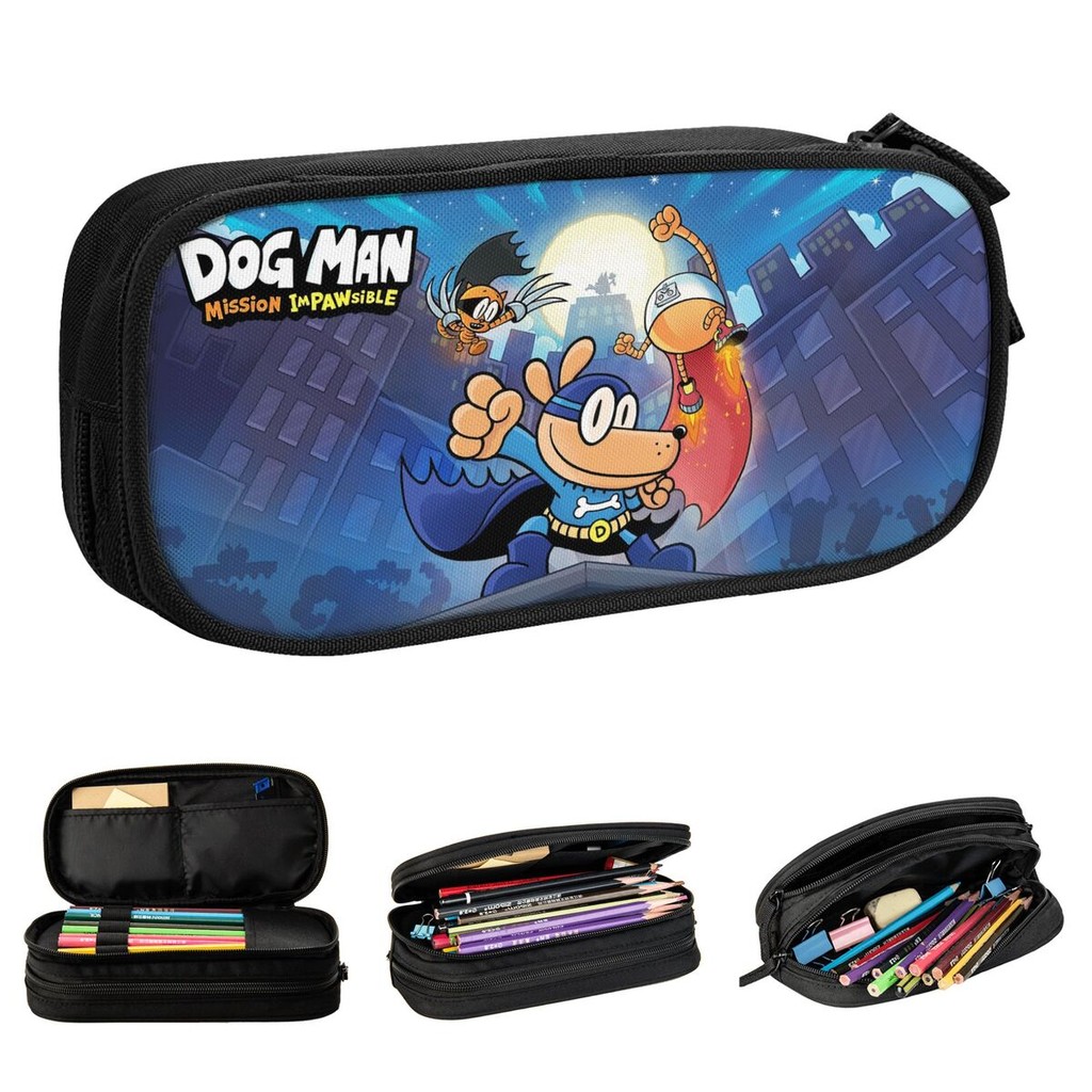 

Dog Man Anime Petey Cat Pencil Case Pencilcases Pen Holder for Girls Boys Large Storage Bag Office Zipper Accessories