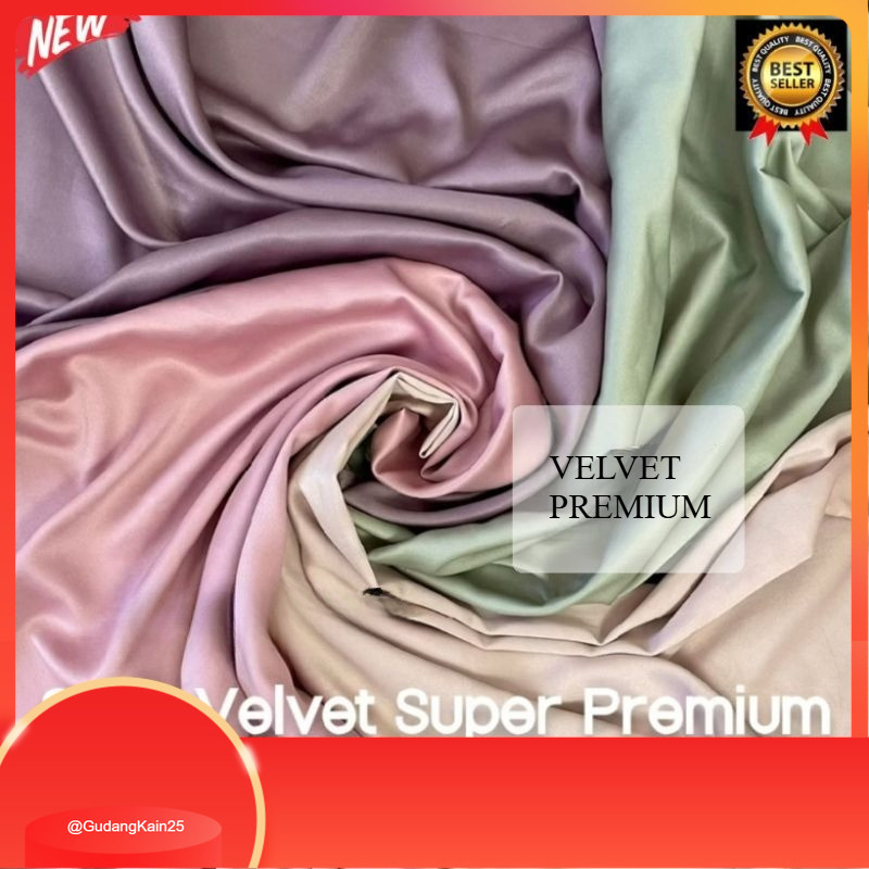 Kain Satin Meteran / Kain Satin Velvet / Kain Bridesmaid Satin Velvet Premium / Kain Furing / Kain S