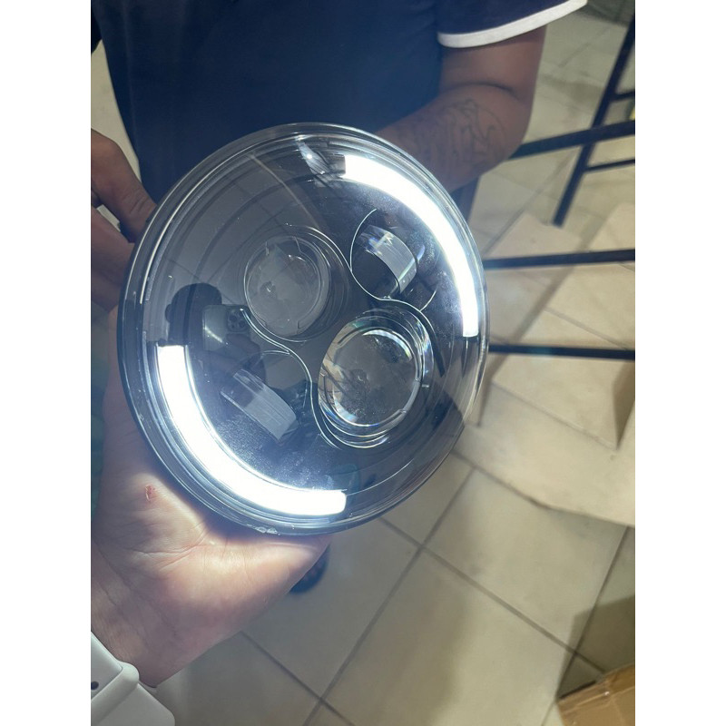 Lampu Bulat Led 7 inch Lampu Projector  Harley 7 inch Jepp 4 LED Hi Lo Universal Motor Mobil