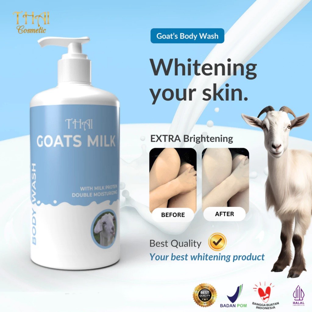 THAI - BODY WASH SERIES - Sabun Cair Tubuh Goats Milk | Papaya | Bengkoang | Rice Milk | Strawberry