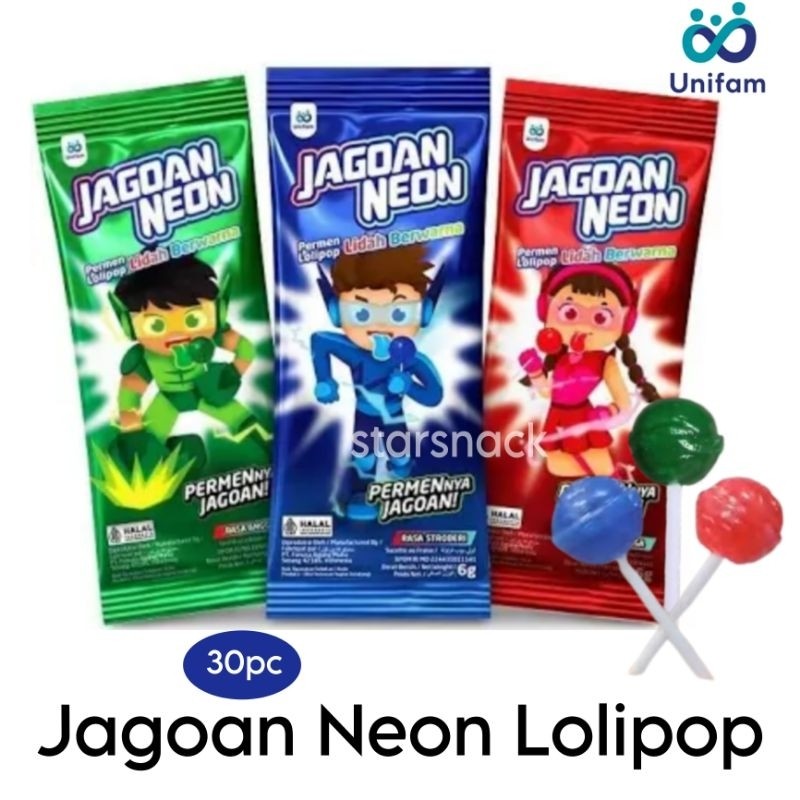 

Permen Jagoan Neon Lollipop Hanger 1 Pak isi 30 Pcs (1 Pak)