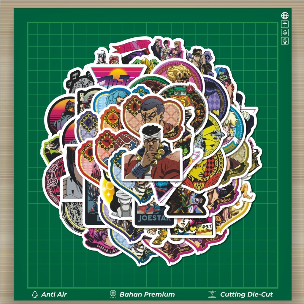 

HOT 50 PCS STIKER Stiker Manga JoJo's Bizarre Adventure Stone Ocean V2 Stiker Fashion Cars Decal Dingin Kartu Album Custom Vinyl Anti Air- Sticker Aesthetic Buku Journal Koper Casing HP Tablet Laptop Helm Motor Botol Minum