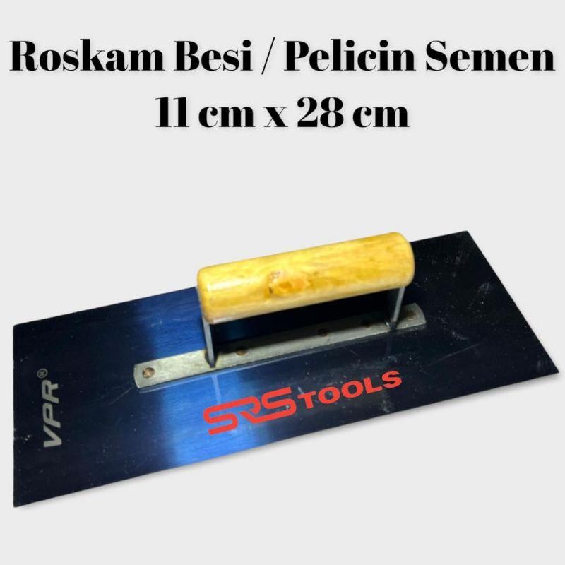 Roskam Plat Besi Gagang Kayu - Pelicin Semen Plester - Raskam acian