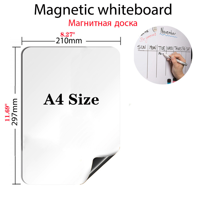 

A4 Magnetic Dry Wipe WhiteBoard Soft Home Office Shopping List Office Notice Board Refrigerator Wall Stickers