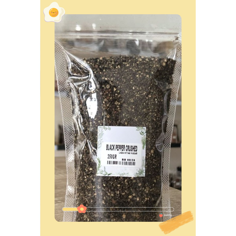 

Merica Hitam Cacah 250 gr / Black Pepper Cracked 250 gr / Lada Hitam Cacah / Black Pepper Crushed