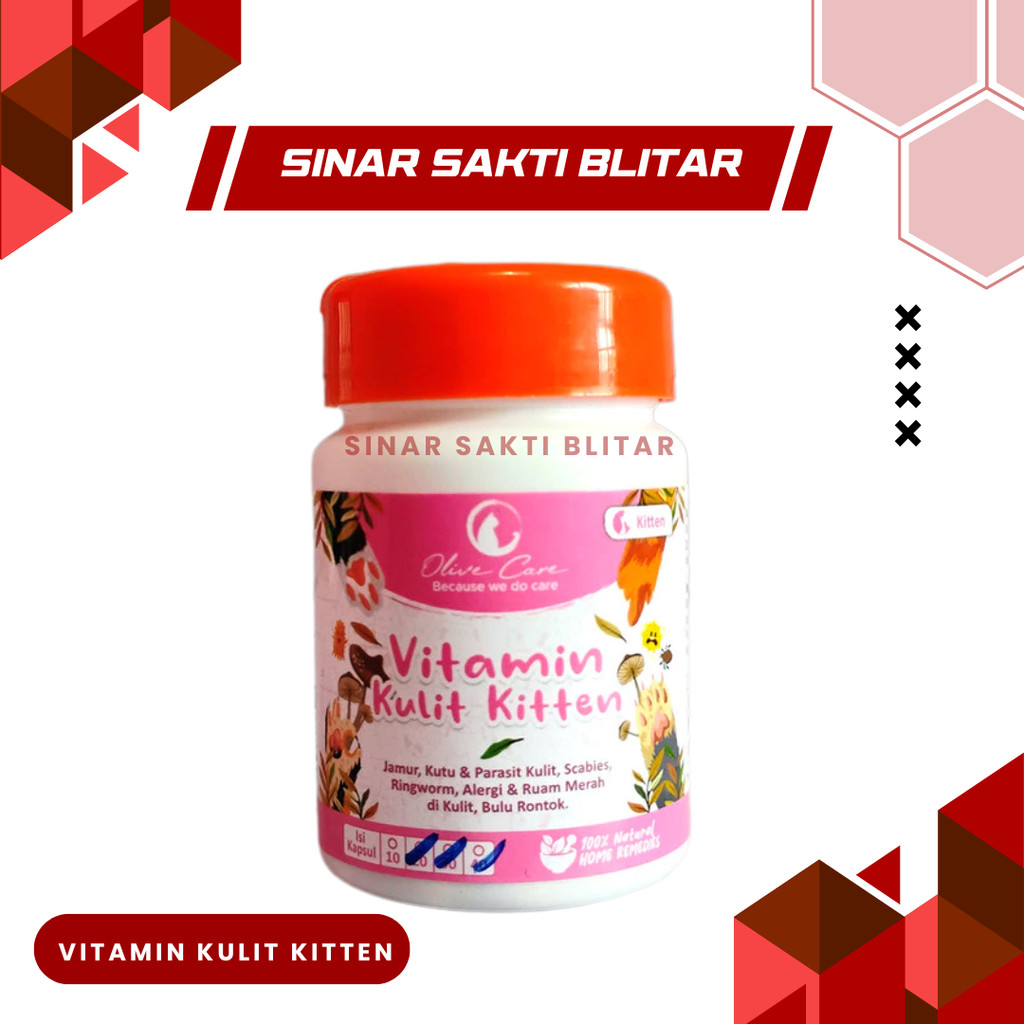 VITAMIN KULIT KITTEN ISI 10 KAPSUL OLIVE CARE – Untuk Kitten, Kucing