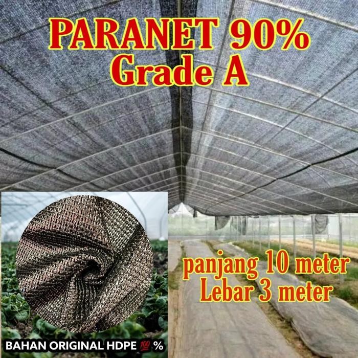 Paranet 90 PERSEN Panjang 10 meter x Lebar 3 meter - shade net Tanaman Jaring para - PARANET 90% GRA