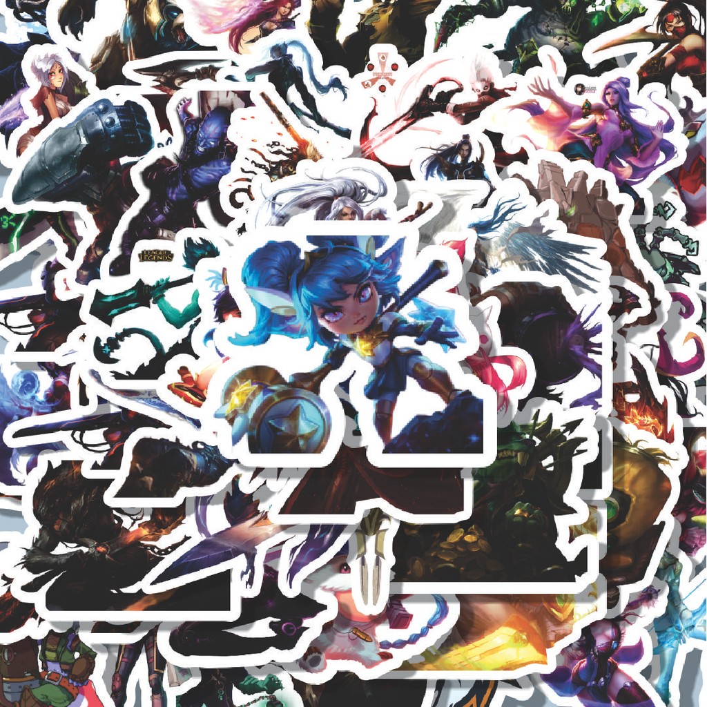 

100PCS Lucu Stiker Kartun League Of Legends Skin 2 Stiker Aesthetic Stiker Anti Air Stikers Berperekat Waterproof sticker decal buat Motor Helm Buku Journal Koper Casing HP Laptop Botol Minum Hadiah anak