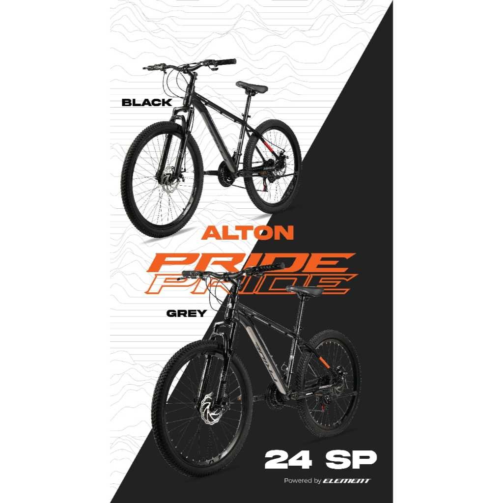 Sepeda Gunung MTB ELEMENT ALTON PRIDE Ukuran 26 Inch Alloy 24 Speed