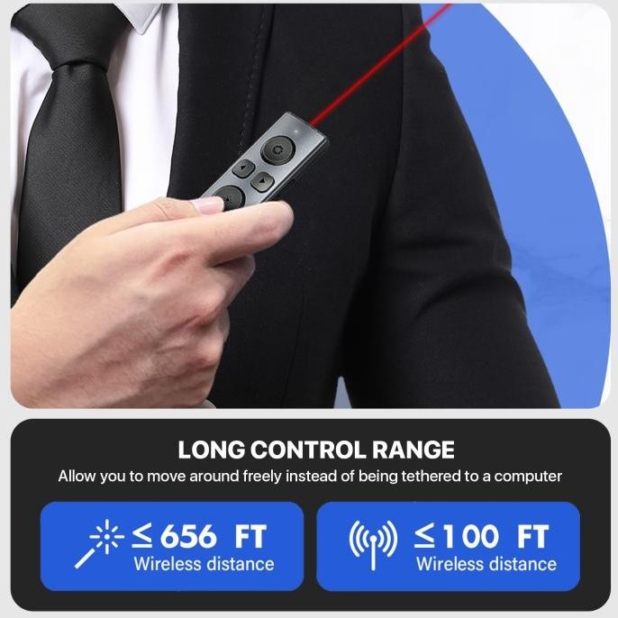 

KIIP WIRELESS LG12 SMART LASER POINTER 2-IN-1 TYPE-C AND USB RECEIVER PRESENTER POINTER