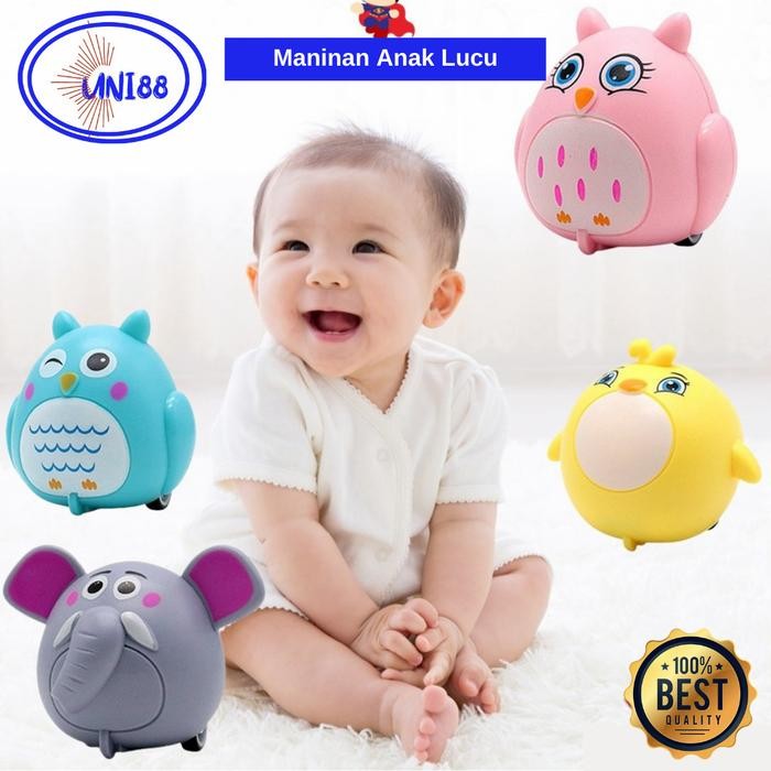 Mainan Anak Mobilan Bentuk Karakter Binatang Lucu / Mainan Anak Mobil Animal Dorong Tarik Mini Eduka