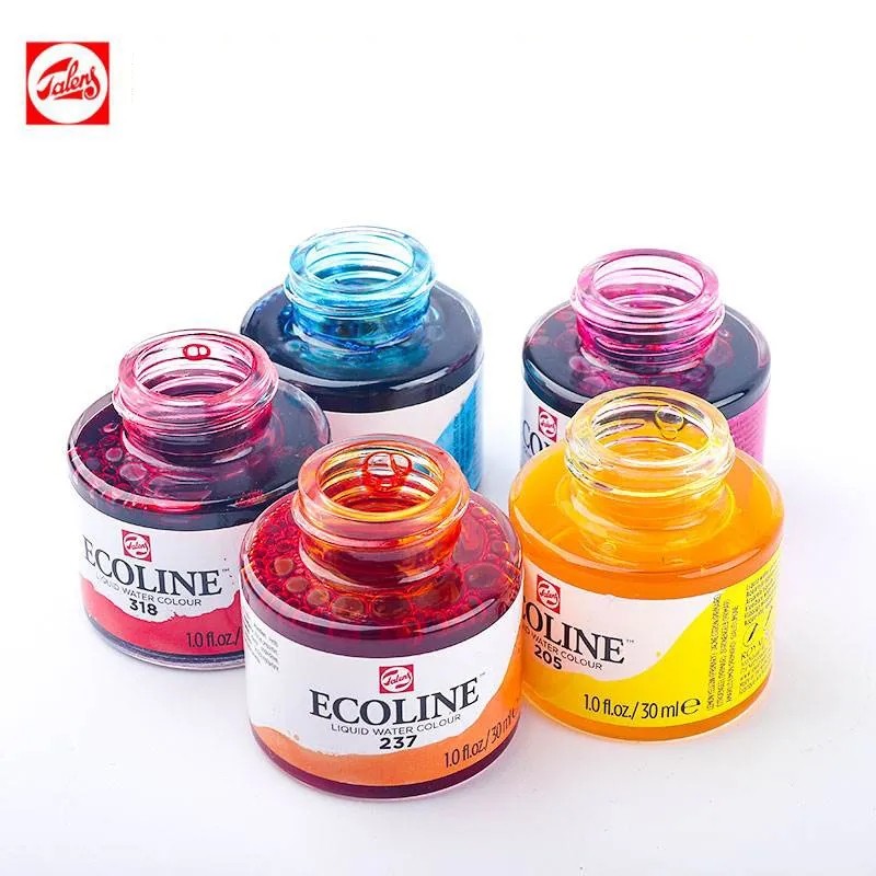 

1pc Liquid Talens Watercolor Ink Ecoline Transparent Pigment Color Drawing Dropper Aquarelle Paint 30mL Architects Art Supplies