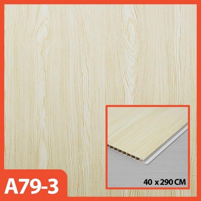 Paus Biru - Wallboard Papan PVC Motif Kayu Panjang 2,9 Meter Lebar 40 Cm Tebal 8.5 mm Wall Panel WPC
