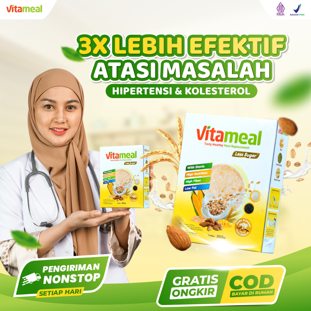 

VITAMEAL Sereal Diabetes Multigrain Ampuh Turunkan Gula Darah Tinggi Mengatasi Diabetes dan Kolesterol 100% Alami Tanpa Efek Samping Camilan Sehat Rendah Kalori Meal Replacement