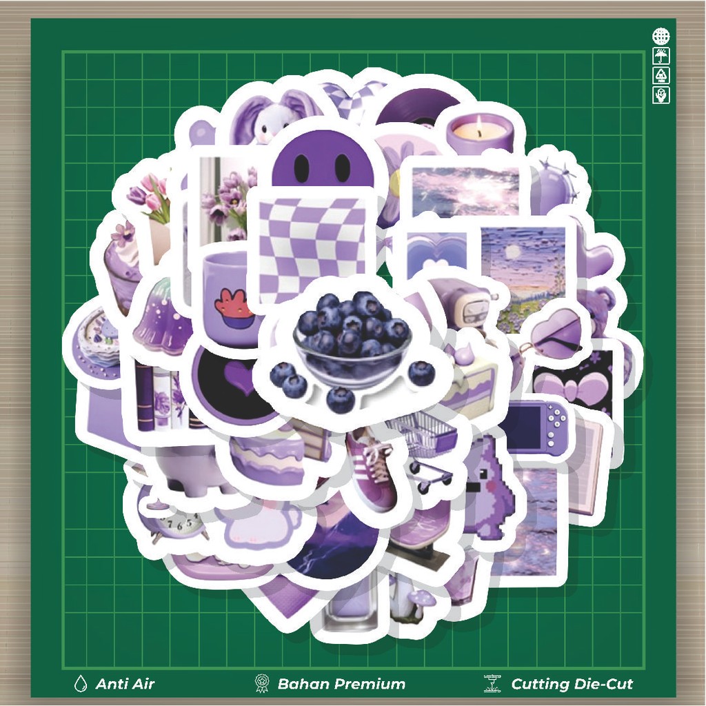 

HOT 50 PCS STIKER Stiker Instyle Purple Stiker Fashion Cars Decal Dingin Kartu Album Custom Vinyl Anti Air- Sticker Aesthetic Buku Journal Koper Casing HP Tablet Laptop Helm Motor Botol Minum