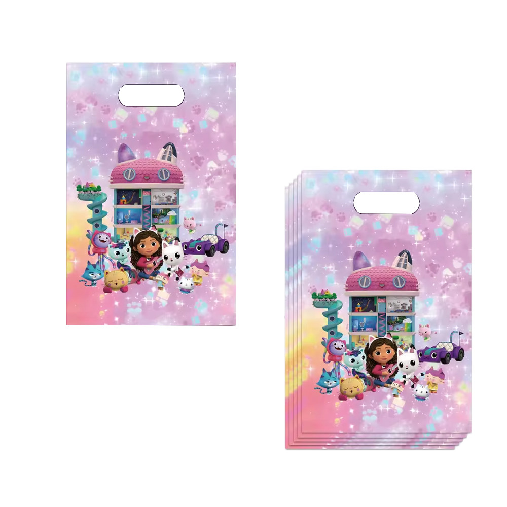 

10/50pcs Gabby Dollhouse Gift Bags for Kids Birthday Party Paper Candy Treat Goody Bag Girls Boys Favors Baby Shower Decorations
