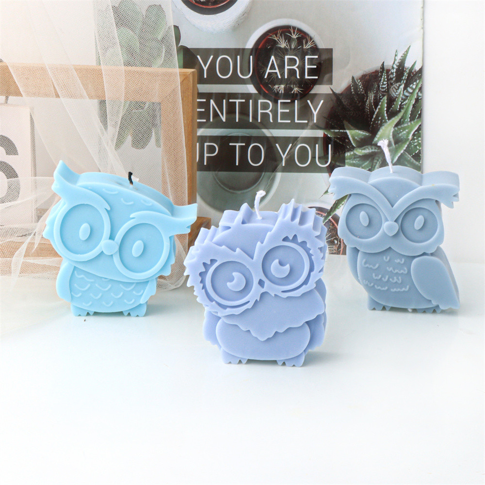 

Cartoon Flat Owl Silicone Candle Mold DIY Animal Aroma Gypsum Resin Decoration Children's Toy Chocolate Biscuit Making Tool
