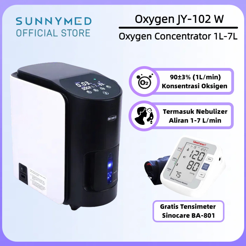 MEDRIS Oxygen Concentrator JY-102W Tipe 1L 90±3% Oksigen Konsentrator Oksigen Elektrik + Tensimeter
