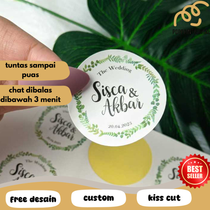 

PpD Print Stiker Wedding Souvenir Cetak Label Sticker Custom Ucapan Nikah Bulat Chromo