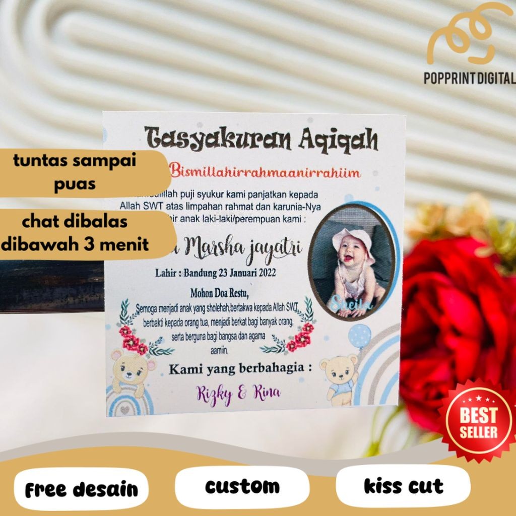 

PpD 2-4 Stiker Tasyakuran Aqiqah Bayi Sticker Syukuran Aqiqah Acara Aqiqah Anak Kotak Uk.Kecil